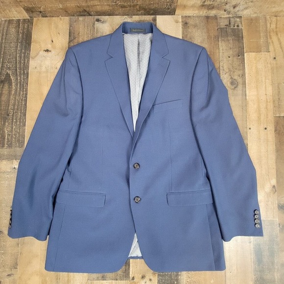 Lauren Ralph Lauren Other - Ralph Lauren Green Label Textured Navy Mens 44L Blazer Sport Jacket Pinstripe